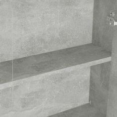 Vidaxl Kopalniška omarica z ogledalom 60x15x75 cm MDF betonsko siva