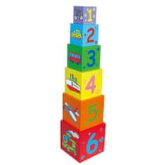 New Classic Toys Lesene izobraževalne piramidne kocke za otroke Viga