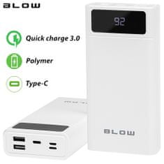 Blow PB40A polnilna baterija, 40.000 mAh, Polymer baterija, hitro polnjenje 3.0, LED zaslon, USB-C, bela