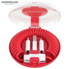 Vonmählen Vonmählen Allroundo C univerzalni 6v1 kabel za polnjenje, USB-C / USB-A / Micro-USB / Lightning, hitro polnjenje, 75 cm, rdeč
