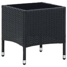 Vidaxl Vrtna miza črna 40x40x45 cm poli ratan