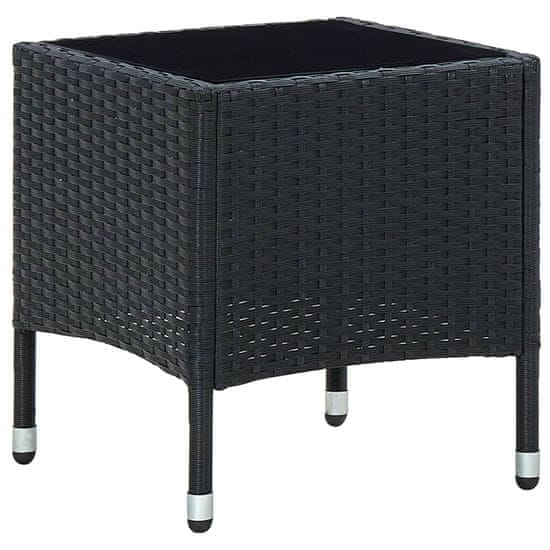 Vidaxl Vrtna miza črna 40x40x45 cm poli ratan