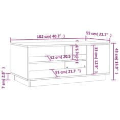 Vidaxl Klubska mizica bela 102x55x43 cm iverna plošča