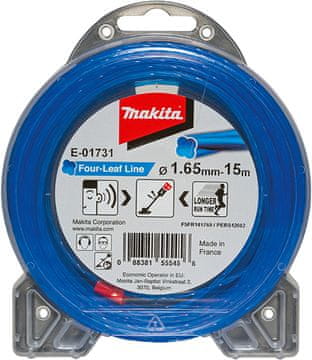 Makita E-01731 najlonska nitka deteljica, modra, 1,65 mm/15 m