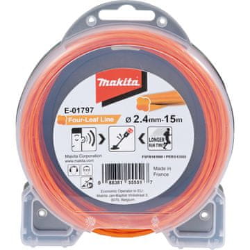 Makita E-01797 najlonska nitka deteljica oranžna, 2,4 mm/15 m