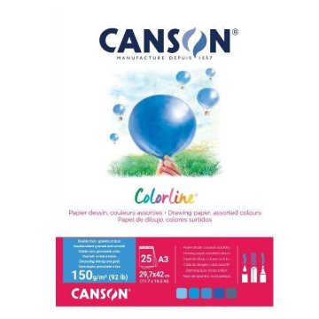 Rayher.	 Papir Canson ColorLine A3 150 g sort. Voda, 25 listov