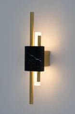 KINGHOME Stenska svetilka EVANS črna - LED, marmor, steklo