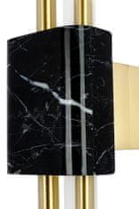 KINGHOME Stenska svetilka EVANS črna - LED, marmor, steklo