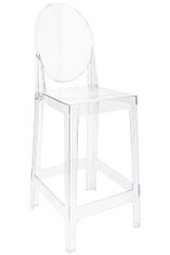 KINGHOME Barski stol VICTORIA 75 cm - prozoren - polikarbonat