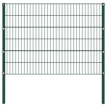 Vidaxl Ograjni panel s stebrički iz železa 176,5 x 120 cm zelen