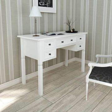 Vidaxl vidaXL Pisalna miza s 5 predali bela