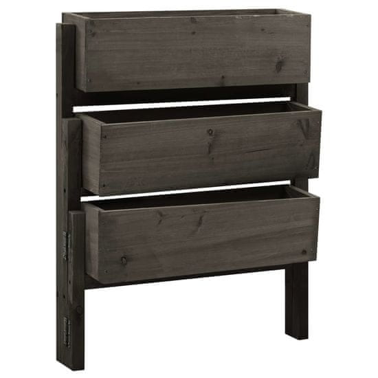 Vidaxl Zložljivo vrtno cvetlično korito sivo 60x14x75 cm les jelke