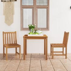 Vidaxl 3-delni vrtni jedilni komplet 80x80 cm masivni tikov les