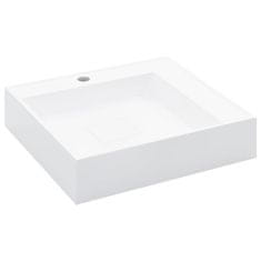 Vidaxl Umivalnik 50x50x12,3 cm liti mineral/marmor bel