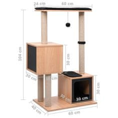 Vidaxl Mačje drevo s praskalno podlogo iz sisala 104 cm