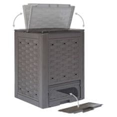 Greatstore Vrtni kompostnik 2 kosa rjave barve 60x60x83 cm 600 L