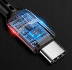 Mcdodo MCDODO OMEGA SPRING HITRI KABEL LED USB TYPE C 1.8M ČRNA CA-6420