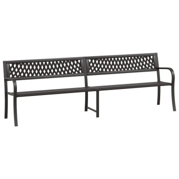 Vidaxl Dvojna vrtna klop 246 cm črna iz jekla