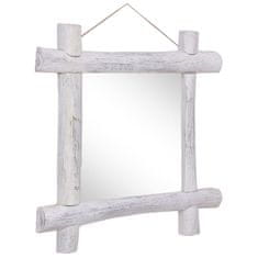Vidaxl Ogledalo iz lesa belo 70x70 cm trden predelan les