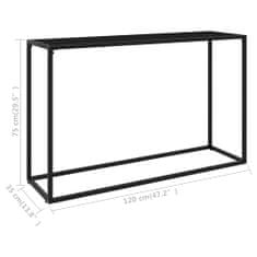 Greatstore Konzolna mizica črna 120x35x75 cm kaljeno steklo