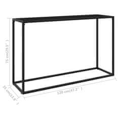 Vidaxl Konzolna mizica črna 120x35x75 cm kaljeno steklo