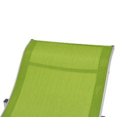 Vidaxl Zložljiv ležalnik 2 kosa zelen tekstil