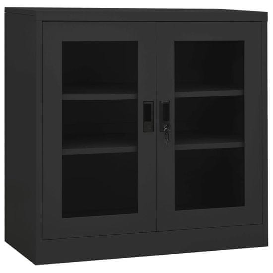 Greatstore Pisarniška omara antracitna 90x40x90 cm jeklo