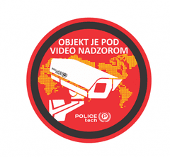 POLICEtech NALEPKA ZA VIDEO NADZOR FI 15 CM