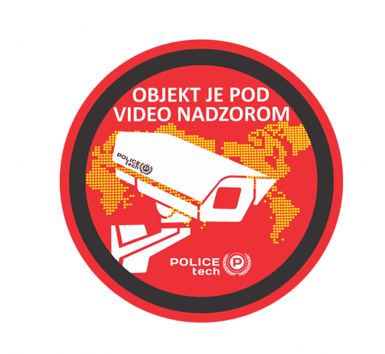 POLICEtech NALEPKA ZA VIDEO NADZOR FI 95 mm