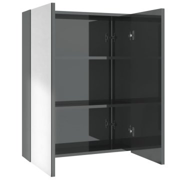 Vidaxl Kopalniška omarica z ogledalom 60x15x75 cm MDF