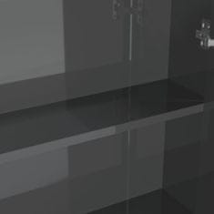 Greatstore Kopalniška omarica z ogledalom 60x15x75 cm MDF sijoče siva