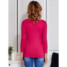Factoryprice Ženska čipkasta bluza z našitki FINE temno roza barve PL-BZ-1415.04_260302 S