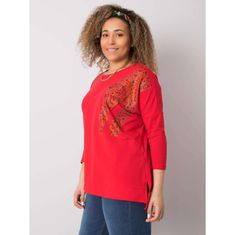 RELEVANCE Ženska bluza z aplikacijo GINEVRA rdeča RV-BZ-6381.29_362315 Univerzalni