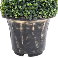 Vidaxl Umetni pušpan spirala z loncem zelene barve 59 cm