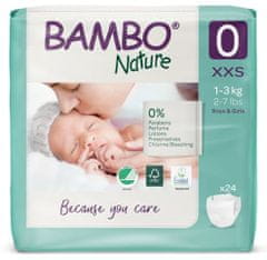 Bambo Nature Otroške hlačne plenice 0 Premature (1-3 kg), 24 kosov