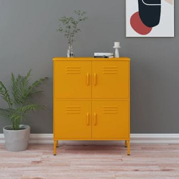 Vidaxl vidaXL Omarica gorčično rumena 80x35x101,5 cm jeklo