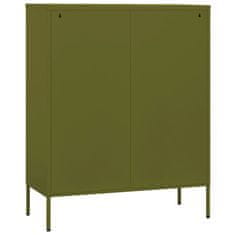 Vidaxl Omara za shranjevanje olivno zelena 80x35x101,5 cm jeklo