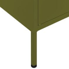 Vidaxl Omara za shranjevanje olivno zelena 80x35x101,5 cm jeklo