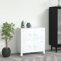 Vidaxl Arhivska omarica bela 75x40x80 cm jeklo