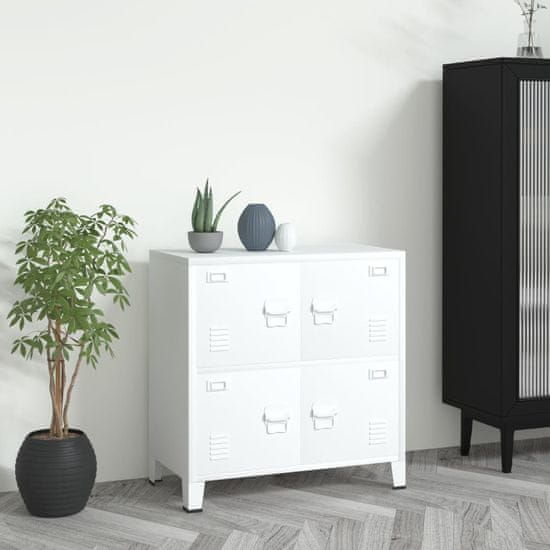 Vidaxl Arhivska omarica bela 75x40x80 cm jeklo