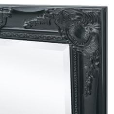 Vidaxl Stensko ogledalo baročno 100x50 cm črno