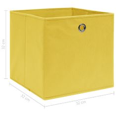 Greatstore Škatle za shranjevanje 10 kosov rumene 32x32x32 cm blago