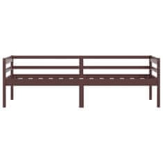 Vidaxl Posteljni okvir temno rjav iz trdne borovine 90x200 cm