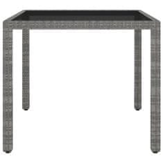 Vidaxl Vrtna miza siva 90x90x75 cm poli ratan