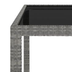 Vidaxl Vrtna miza siva 90x90x75 cm poli ratan