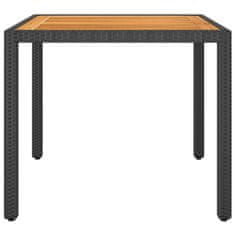 Vidaxl Vrtna miza črna 90x90x75 cm poli ratan