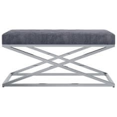 Vidaxl Klop 97 cm sivo žametno blago in nerjaveče jeklo