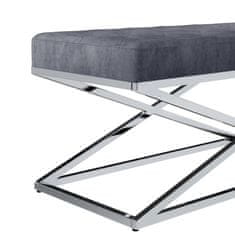 Vidaxl Klop 97 cm sivo žametno blago in nerjaveče jeklo