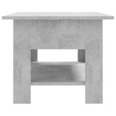 Greatstore Klubska mizica betonsko siva 102x55x42 cm iverna plošča
