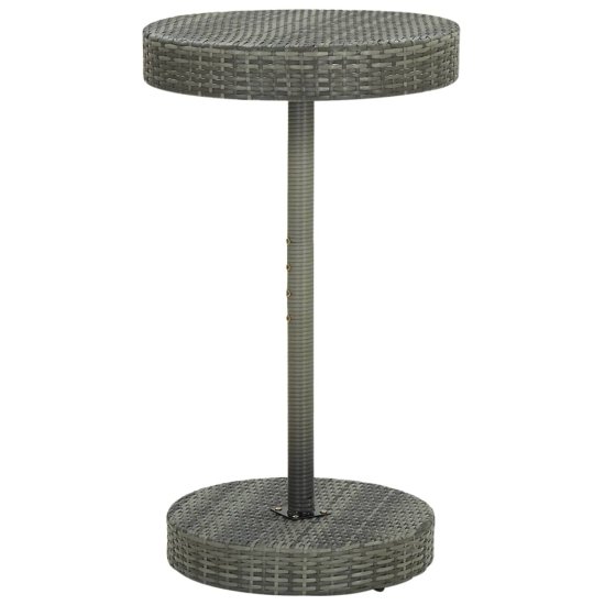 Vidaxl Vrtna miza siva 60,5x106 cm poli ratan